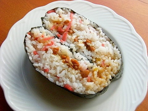 ギュッと&ラップなし!ネギ味噌&納豆❤おにぎらず♪